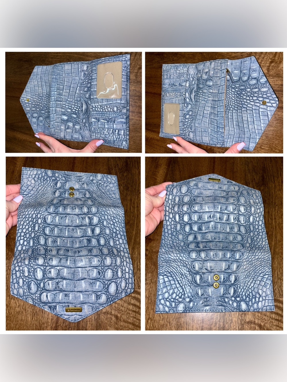 Brahmin EUC Lrg Duxbury & Veronica - Light Denim Tetra - FRONT EYE - Picture 12 of 16